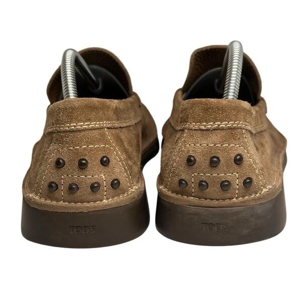 Tods Tan Suede Pantofola Estivo Slip On Loafers Men Sz 9 Preppy Made In Italy EC - Picture 7 of 16